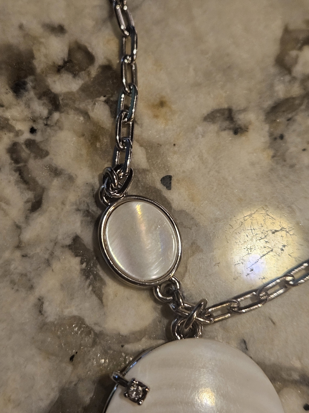 White House Black Market Silver-Tone Floral Pendant Necklace - Picture 4 of 5